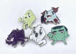 The Dice Tower - Classic Monster Dice Enamel Pins