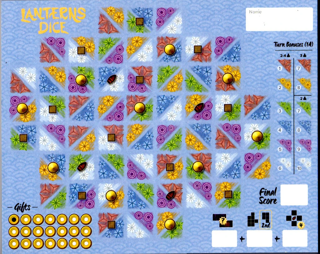 Lanterns Dice: Legendary Lakes Scorepad 1 Lanterns Dice: Legendary Lakes Scorepad